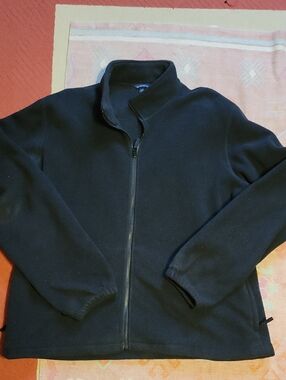 Lands' End Men's Black Full-Zip Fleece Jacket